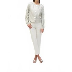 NEW JOSEPH RIBKOFF faux suede boxy jacket in moonstone